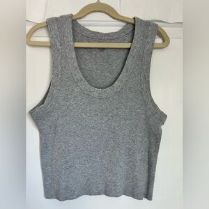 Brandy Melville Gray Ribbed Connor Tank Top